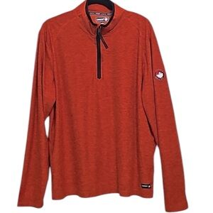 Canada Weather Gear Pullover 1/4 Zip, Men’s Small Orange Heather Black